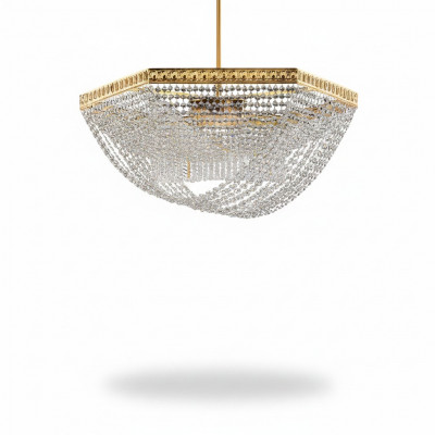 Plafongslampe Luxus Gold Krouneliichter Plafongsliichter Lüster Kristall Konscht