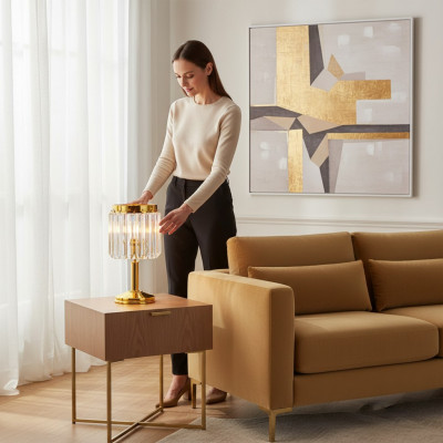 Dëschlampe Dëschluucht Luucht Luuchten Luxus Gold Luuchten Dësch Kristall