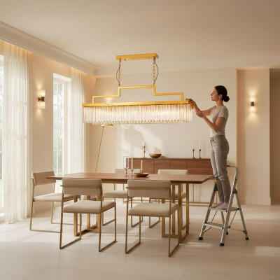 Luxus Kronleuchter Plafongsliicht Gold Plafongslampe Lüster Kristall Lampe