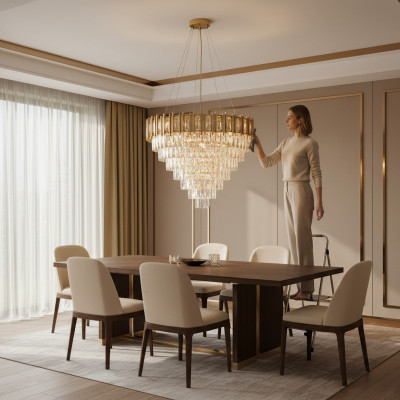 Luster Lüster Plafongeluucht Luxus Gold Plafongeluucht Kristall