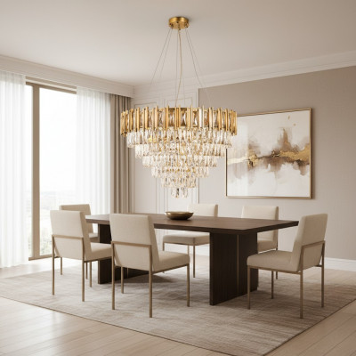 Luster Lüster Plafongeluucht Luxus Gold Plafongeluucht Kristall