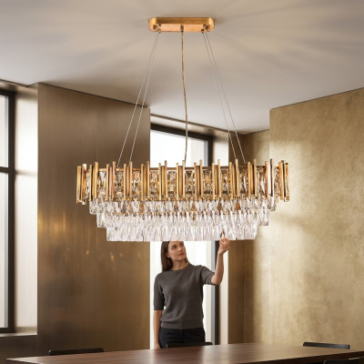 Kronluuchte Plafongsliicht Luxus Gold Plafongslampe Lüster Kristall Lampe