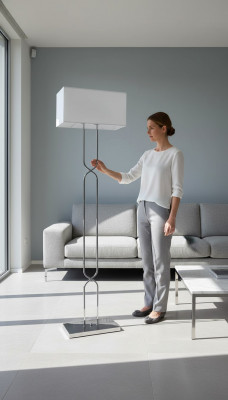 Steelamp Stehlampe Steeluuchten Luuchten Luucht Wäiss Modern Metall
