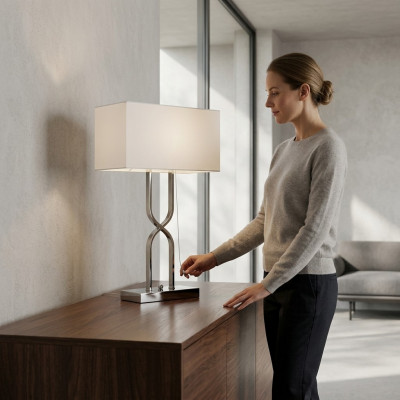 Dëschlampe Dëschluucht Luucht Luuchten Modern Luuchten Dësch Metall Wäiss