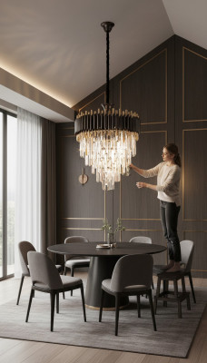 Luxuskrounluucht Plafongsliichter Gold Plafongslamp Lüster Kristall Rond.