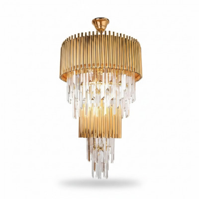 Luxus Kronleuchter Plafonnière Gold Plafondlampe Lustre Kristall XXL