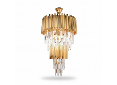 Luxus Kronleuchter Plafonnière Gold Plafondlampe Lustre Kristall XXL