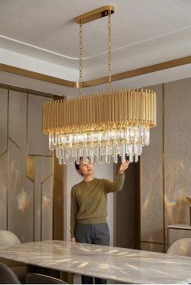 Krounluchter Plafongliicht Luxus Gold Plafongsliicht Lüster Kristall