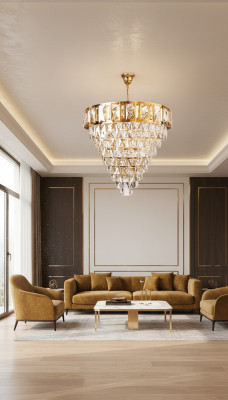 Krounluucht Deckenluucht Luxus Gold Deckenluucht Lüster Kristall 80x90cm
