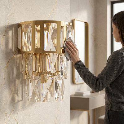 Wandluuchte Wandluucht Wandluuchten Lüster Wand Luuchten Kristall Gold