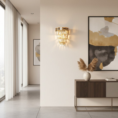Wandluuchten Wandluucht Wandlamp Lischter Wand Luuchten Kristall Gold