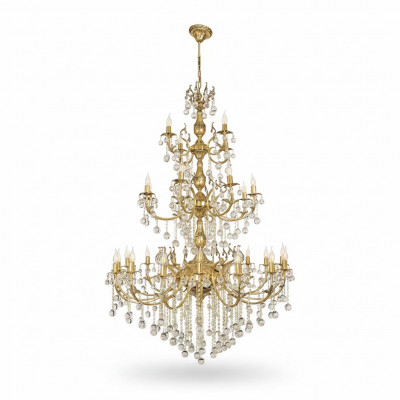 Luster Kronleuchter Deckenleuchter XXL Luxus Gold Deckenlampe Kristall