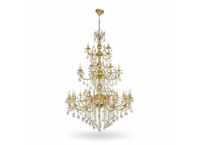Luster Kronleuchter Deckenleuchter XXL Luxus Gold Deckenlampe Kristall