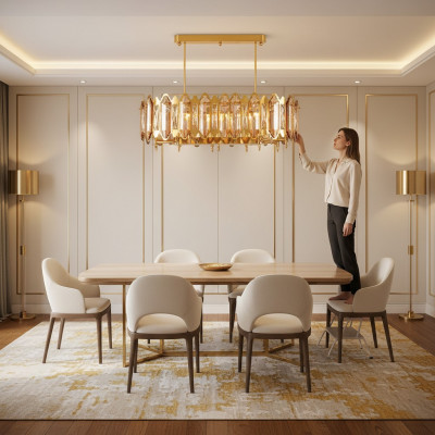 Plafongslaampend Kronluucht Plafongsluucht Lampe Gold Krounluucht Kristall