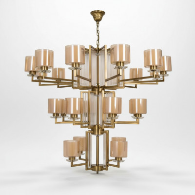 Plafonnière Kronleuchter Luxus Gold Plafongslampe Lüster Glas Modern