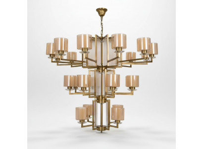 Plafonnière Kronleuchter Luxus Gold Plafongslampe Lüster Glas Modern