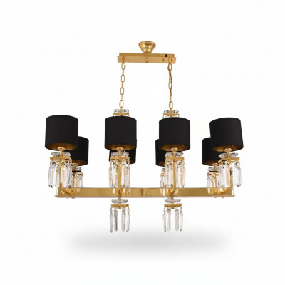 Plafongsliichter Krouneliicht Gold Plafongluucht Lustre Kristall Schwaarz
