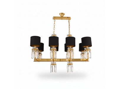 Plafongsliichter Krouneliicht Gold Plafongluucht Lustre Kristall Schwaarz