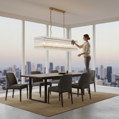 Lüster Kronleuchter Plafongsliichter Glas Plafongslampe Sëlwer Konschtlampen