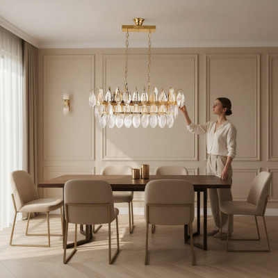 Luster Krounluucht Deckenluucht Luxus Gold Deckenluucht Kristall Luucht