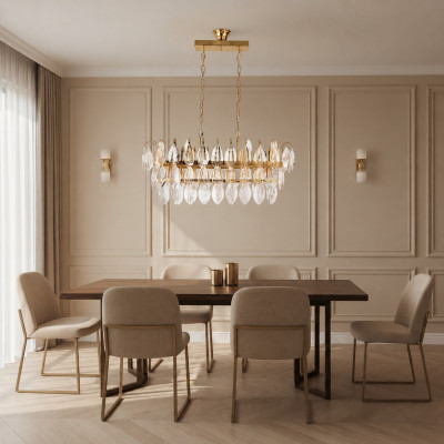Luster Krounluucht Deckenluucht Luxus Gold Deckenluucht Kristall Luucht
