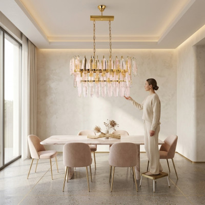 Lampe Kronleuchter Plafongsliichter Luxus Gold Plafongslampe Lüster Kristall