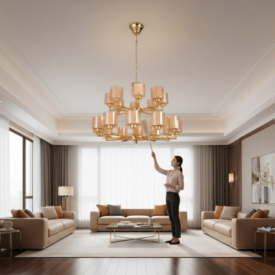 Krounluucht Plafongluucht Gold Plafongluucht Lüster Glas Modern Nei