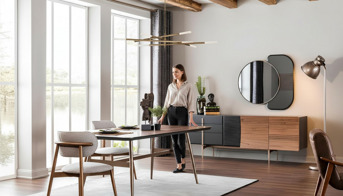 Luxus Sideboard Spigel Kommode Lowboard Iesszëmmermiwwelen Set Nigelnollegéiert