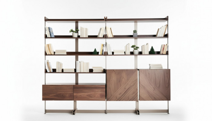 Modernen Vitrine Wunnzëmmer Miwwel Regal Standregal Echt Holz Miwwel Braun Regaler