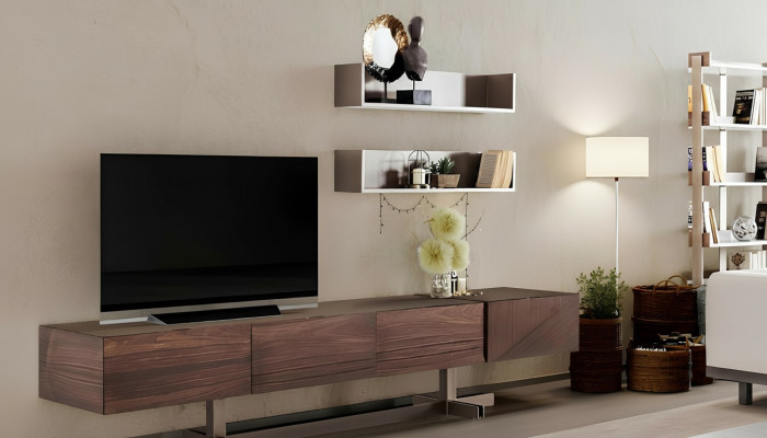 Modernt, elegant TV-Schaf aus héichwäertegem a strapazéieregem Holz
