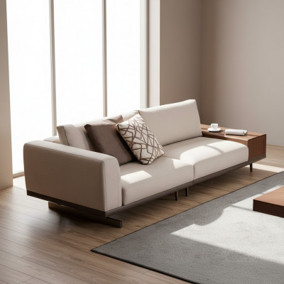 Dräisëtzer Sofa 3 Sëtzer Stoff Sofas Gro Modern Dësch Wunnzëmmer Couch