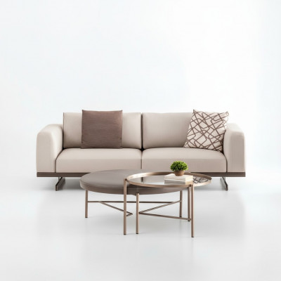 Modern dräisëtzer Stoffséi Luxus Couch Miwwelen Textil Wunnzëmmermiwwelen