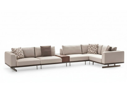Grousst Ecksofa Stoffmiwwelen L-Form Couchen Sofas Beige Wunnzëmmermiwwelen