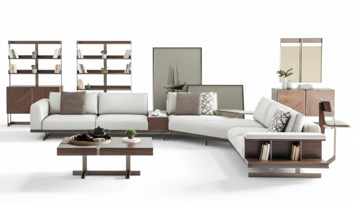 Stoffcanapé Eckcanapé L-Form Canapé Stoff Canapéen Gro Modern Miwwelen Canapéen