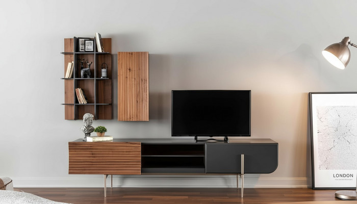 RTV Lowboard Fernseherständer Regal Sideboard Holz Modern Braun Wunnzëmmer