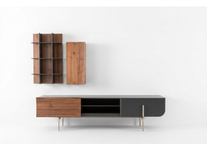RTV Lowboard Fernseherständer Regal Sideboard Holz Modern Braun Wunnzëmmer