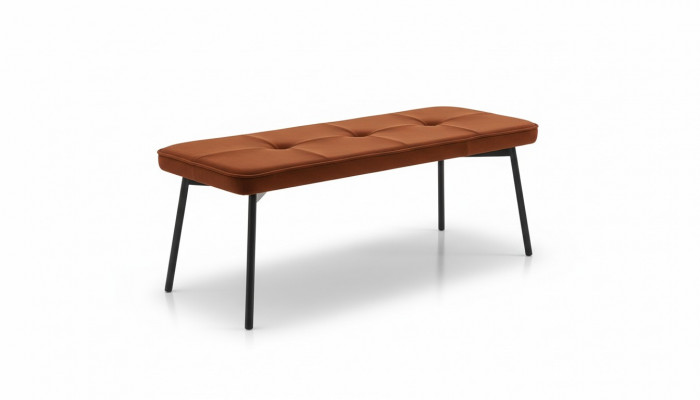 Sëtzmiwwelen Sëtzbank Gepolsterte Bank Holzbank Gepolstert Stoff Modern Orange Nei