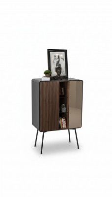 Retro Bar-Sideboard Wunnzëmmer Schranken Holz Wäinschaf Braun