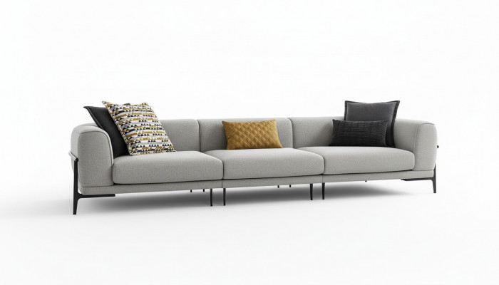 Dreisëtzer Canapé 3 Sëtzer Stoffcanapé Canapéë Modern Gro Stoff Couch Nei