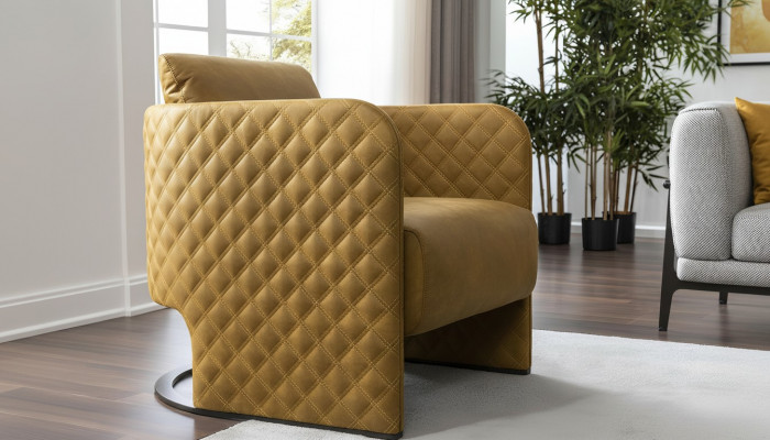 Fotell Ouerfotell Cocktailfotell Sëtz Modern Konschtlieder Giel Design
