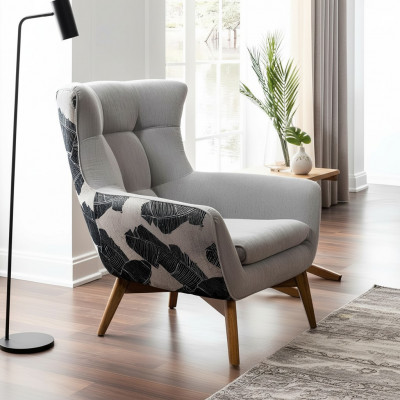 Fauteuil Clubfauteuil Cocktailsessel Polstersëtz Modern Design Griich Stoff Sëtz