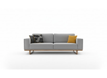 Dräisëtzer Sofa 3 Sëtzer Stoffsoda Sofas Modern Grau Stoff Couch Nei