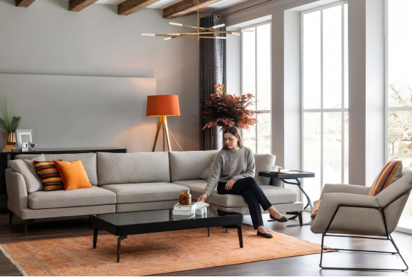 Stoffcouch Eckcouch L Form Couch Couchen Gro Stoff Wunnzëmmer Modern Eck