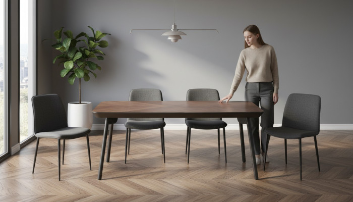 Lange Couchdësch Säitedësch Kaffisdësch Holzdësch Holz Brong Brandnei