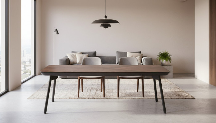 Lange Couchdësch Säitedësch Kaffisdësch Holzdësch Holz Brong Brandnei