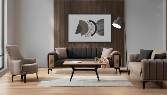 Brong Sofa Garnitur Drësëtzer Eensëtzer Sessel Polstermöbel Stoffsofa