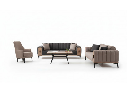 Brong Sofa Garnitur Drësëtzer Eensëtzer Sessel Polstermöbel Stoffsofa