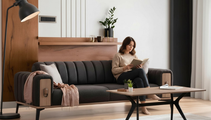 Stylvollen Dräisëtzer Modern Living Zëmmerméubel Gro Holzmöbel Couchë