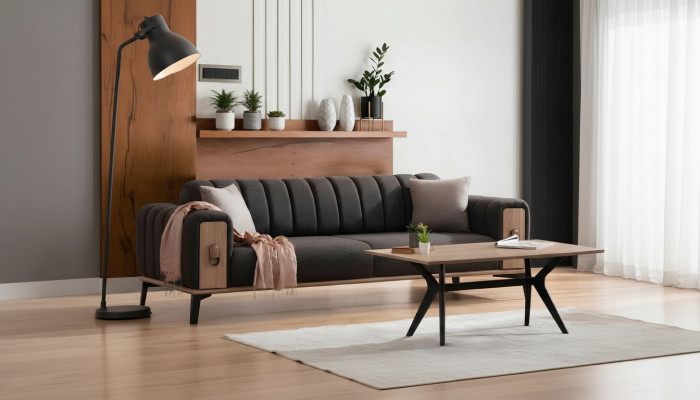Stylvollen Dräisëtzer Modern Living Zëmmerméubel Gro Holzmöbel Couchë