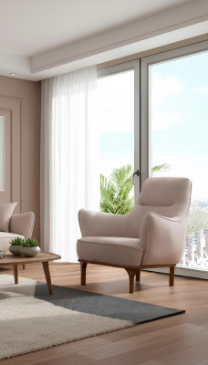 Moderne Fauteuil Cocktailfauteuil Ouerfauteuil Designer Miwwelen Beige Holzmiewe